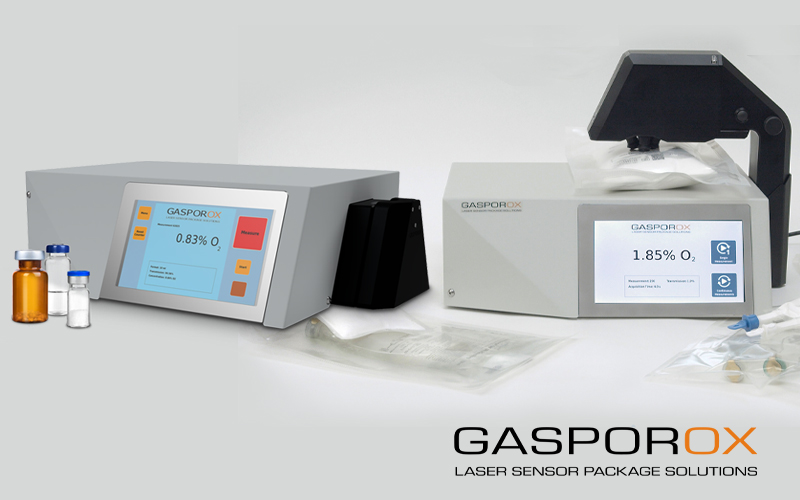 Equipo para la determinación del nivel de O2, CO2 y humedad de viales, ampollas y bolsas de parenterales.