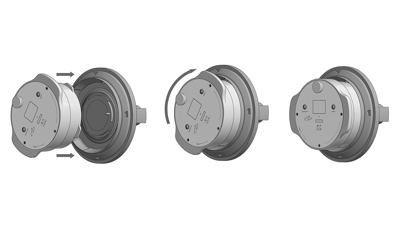 Connexió d'un dispositiu MK per al test d'integritat d'un Apha-port per a aïllador o RABS.