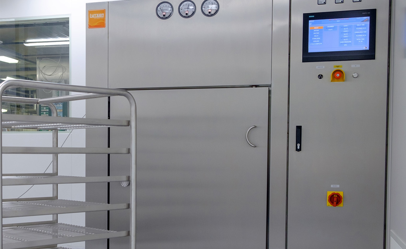 Forn de calor seca per a la destrucció de microorganismes de la càrrega.