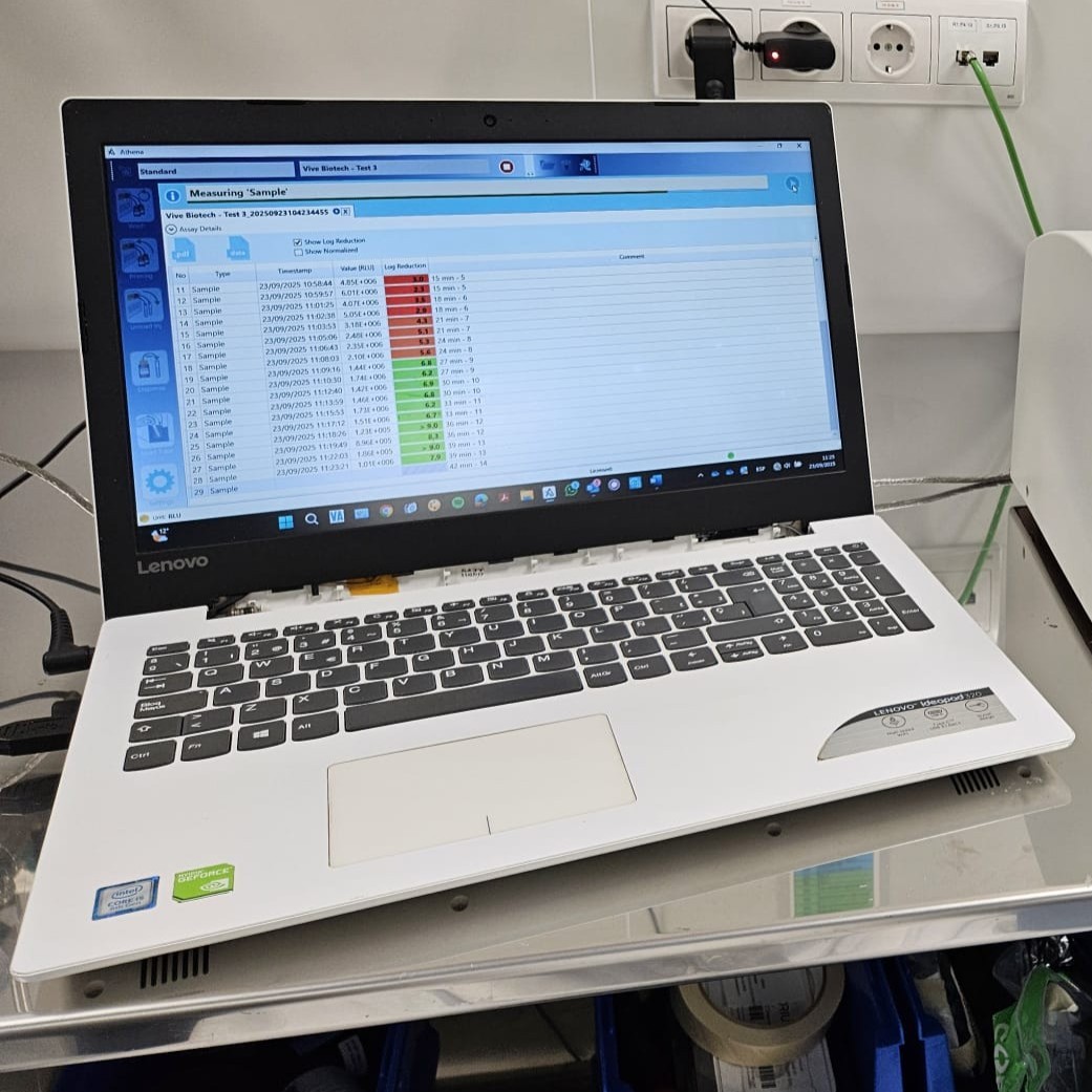 the level of disinfection achieved is determined quantitatively, expressed as a logarithmic reduction